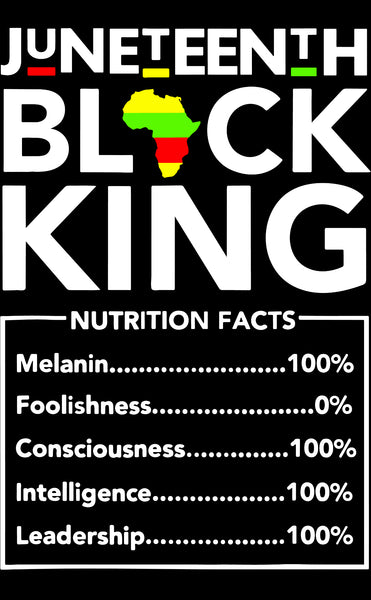 Black King Nutrition Facts  DTF Transfer Only